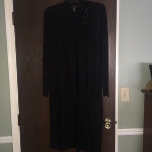 Forever 21 Long Black Cardigan w/ Pockets